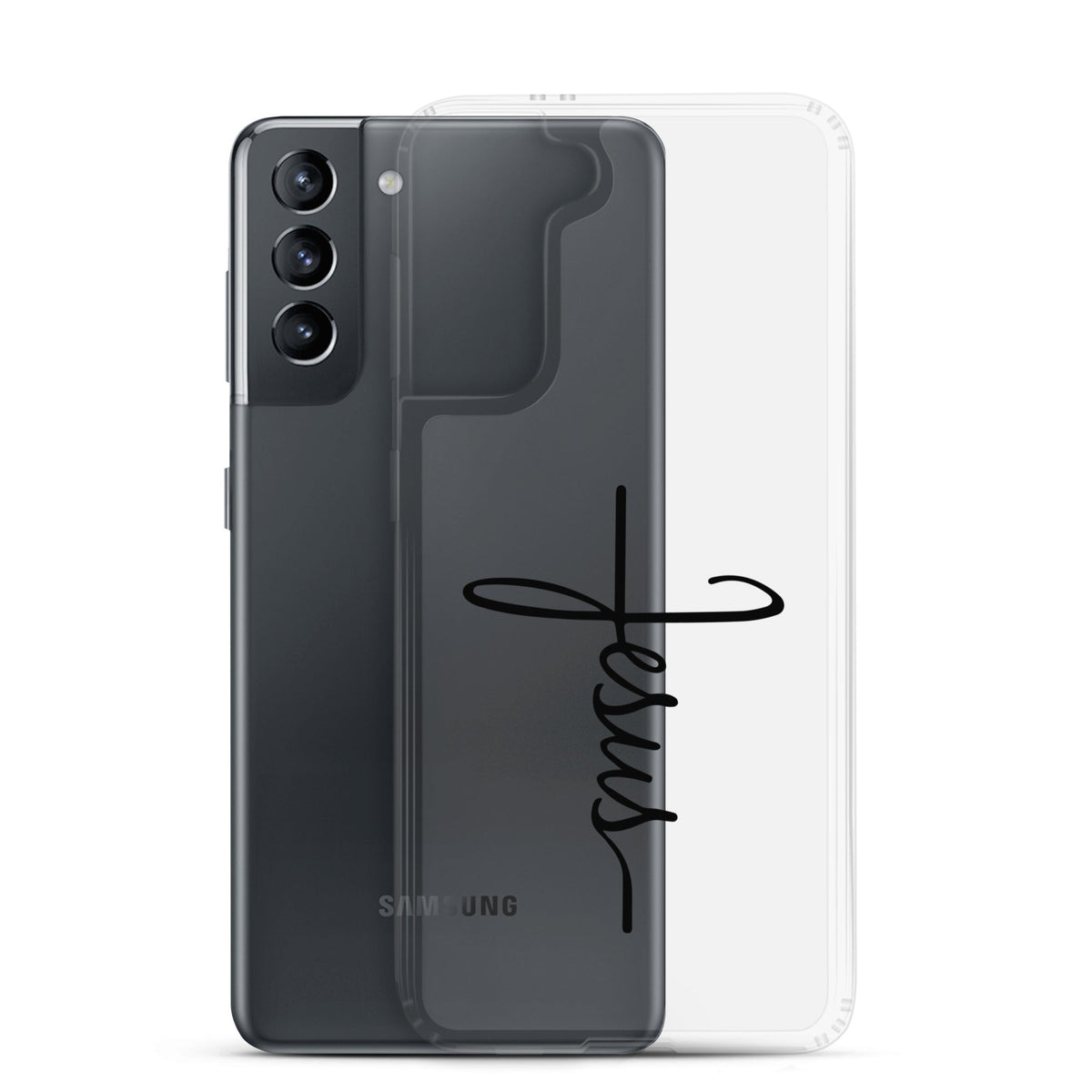 Kreuz mit Jesus Schrift - Samsung-Handyhülle - GfoitMa