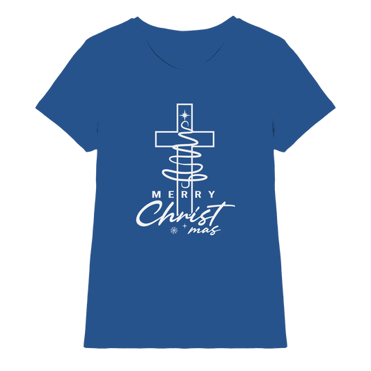 Kreuz und Christbaum – Merry Christ*mas Design - Ladies Premium Shirt - Lady-Shirts - Royal Blue - GfoitMa