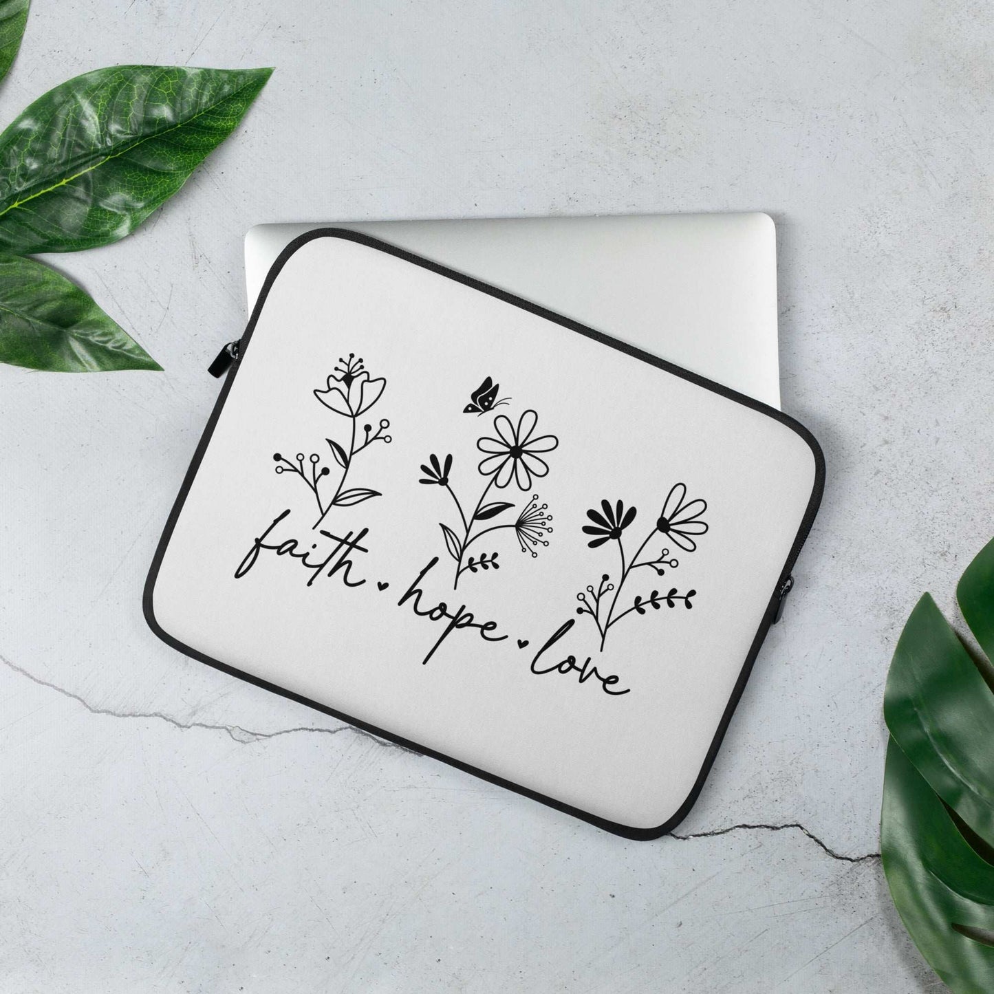 Faith * Hope * Love - Minimalistisches Design mit tiefer Bedeutung - Laptop-Tasche - GfoitMa - 13″