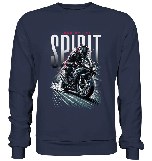 Lead by the Spirit | Christliche Kleidung & Geschenke im Motorrad-Design - Premium Sweatshirt - Sweatshirts - Deep Navy - GfoitMa