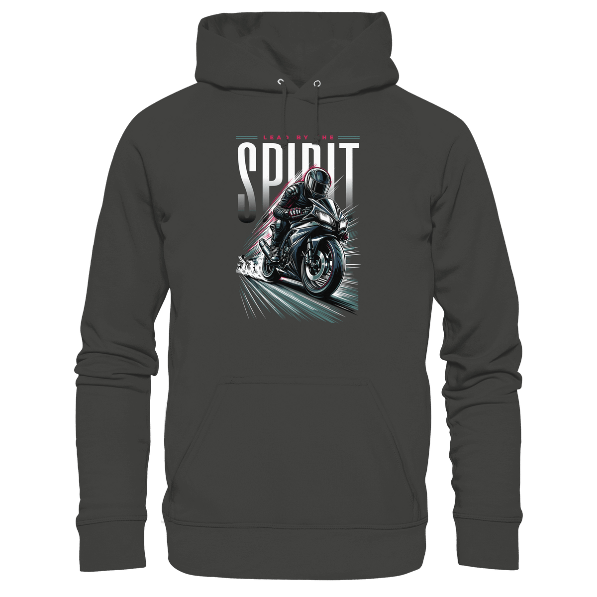 Lead by the Spirit | Christliche Kleidung & Geschenke im Motorrad-Design - Premium Unisex Hoodie - Hoodies - Charcoal - GfoitMa