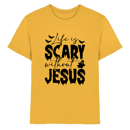 Life is Scary without Jesus - Christliche Kleidung & Geschenke - Kids Premium Shirt - Kids & Babys - Gold - GfoitMa