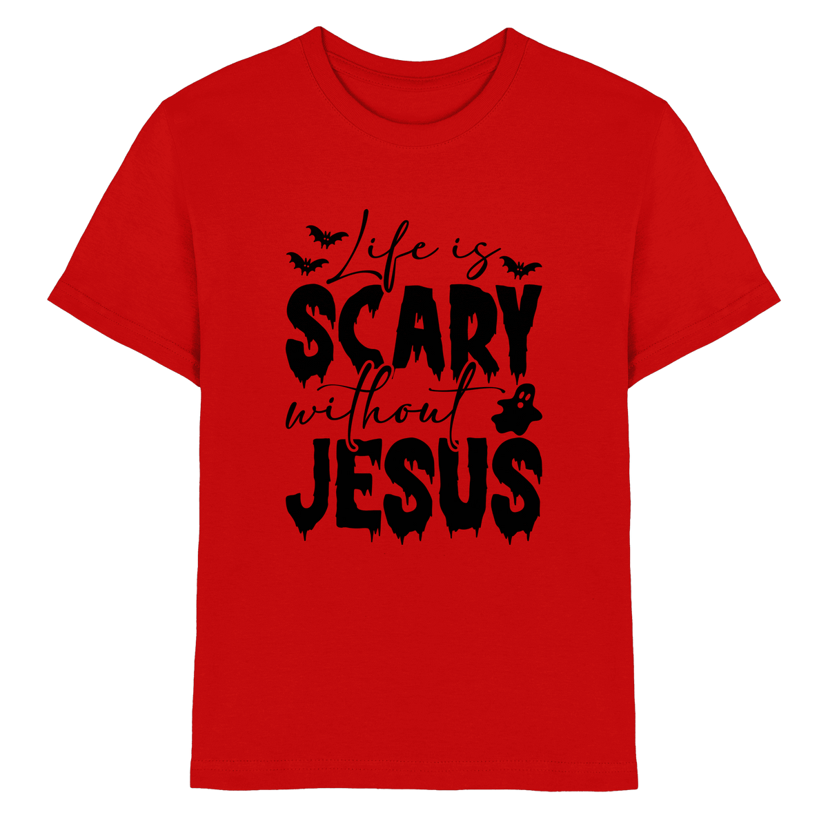 Life is Scary without Jesus - Christliche Kleidung & Geschenke - Kids Premium Shirt - Kids & Babys - Red - GfoitMa