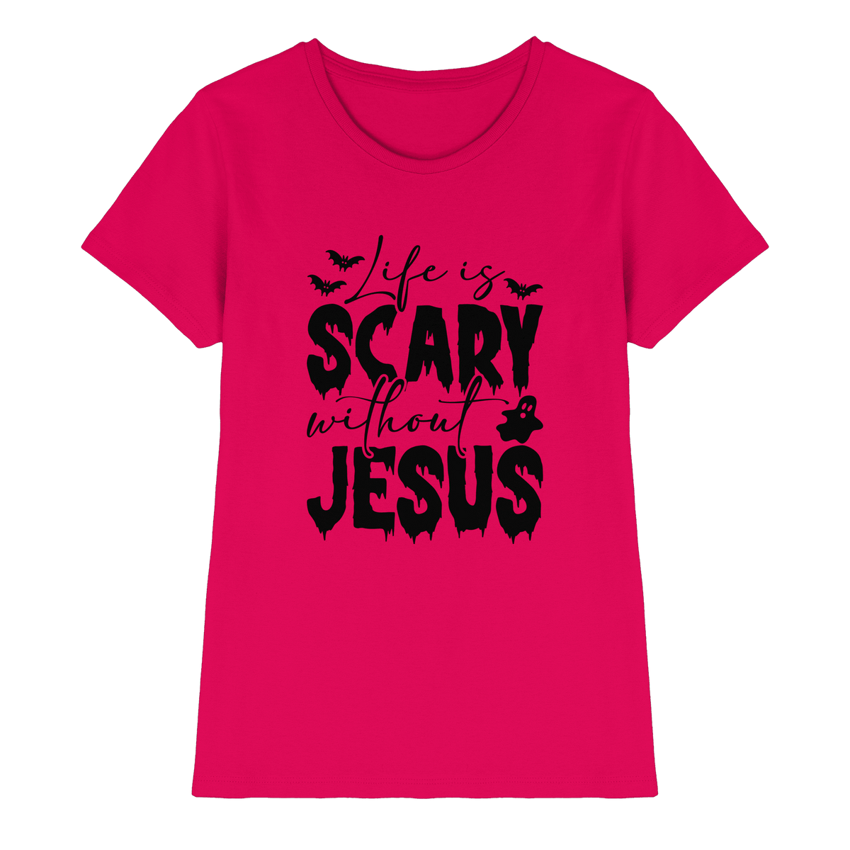 Life is Scary without Jesus - Christliche Kleidung & Geschenke - Ladies Premium Shirt - Lady-Shirts - Sorbet - GfoitMa