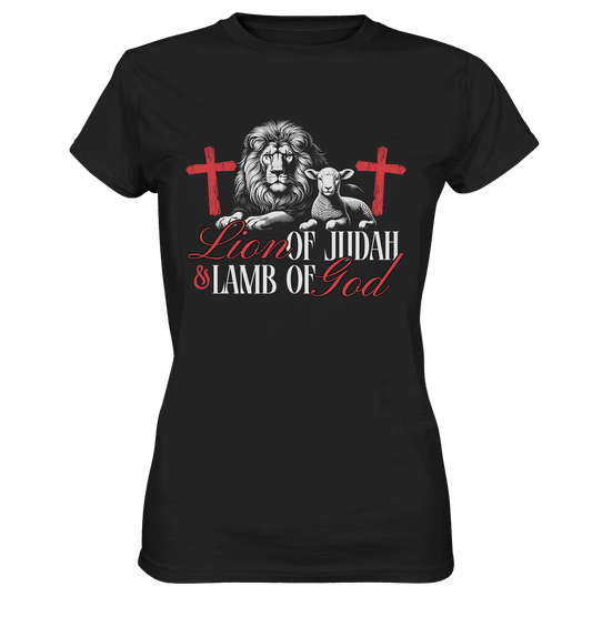 Lion of Judah & Lamb of God – Die zwei Seiten von Jesus - Ladies Premium Shirt - Lady-Shirts - Black - GfoitMa