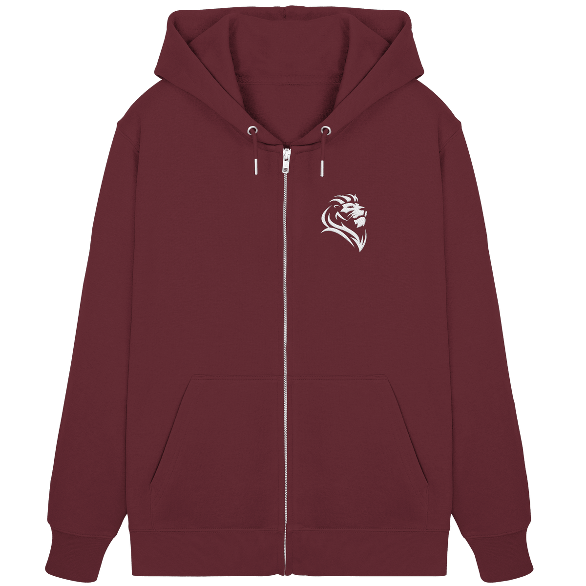 Löwe von Juda (Stick) | Christliche Kleidung - Organic Zipper (Stick) - Jacken/ Zipper - Burgundy - GfoitMa