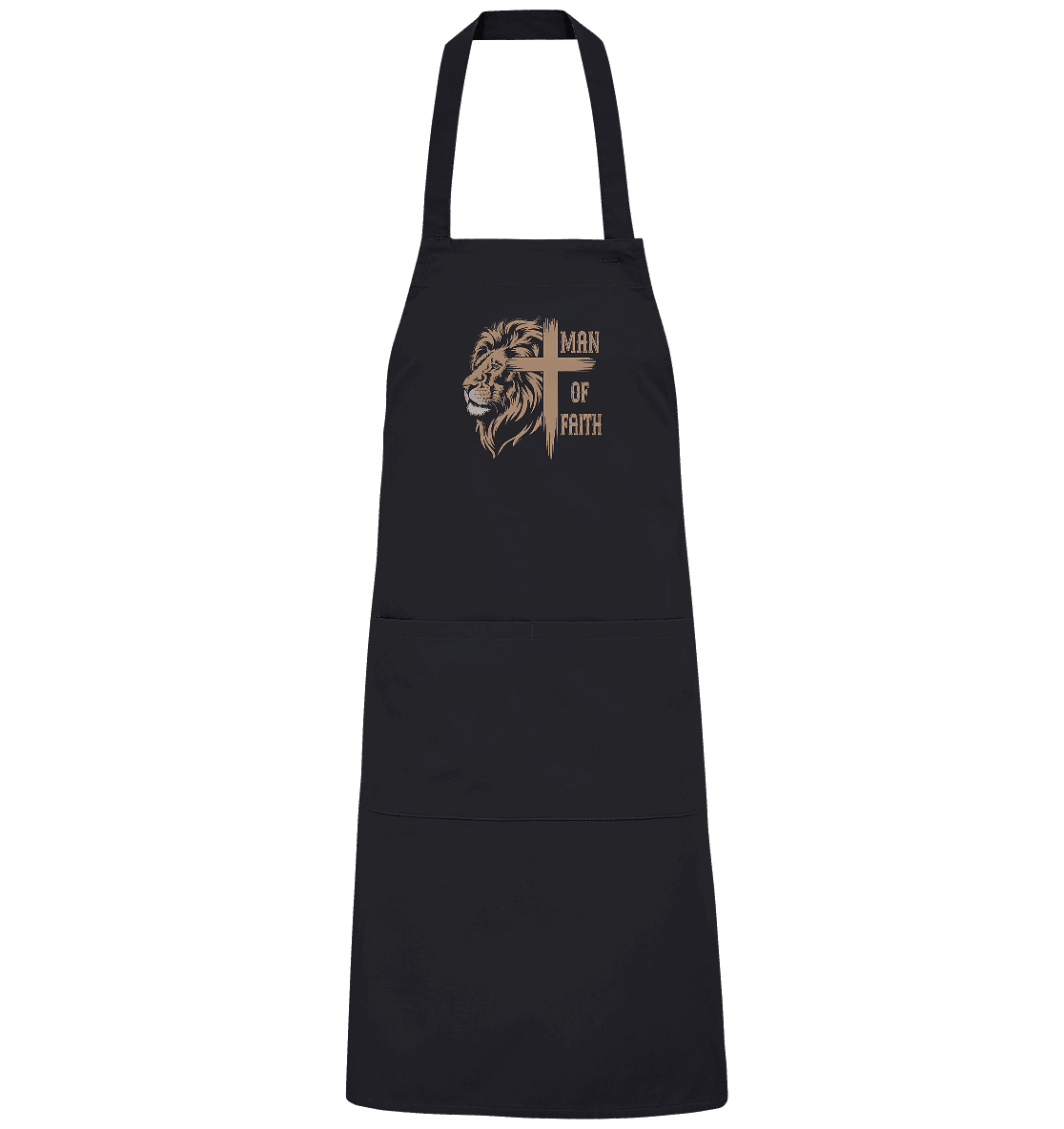 Man of Faith | Christliche Designs - Organic Grillschürze - Home & Living - Black - GfoitMa