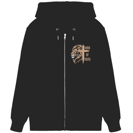 Man of Faith | Christliche Designs - Organic Zipper - Jacken/ Zipper - Black - GfoitMa
