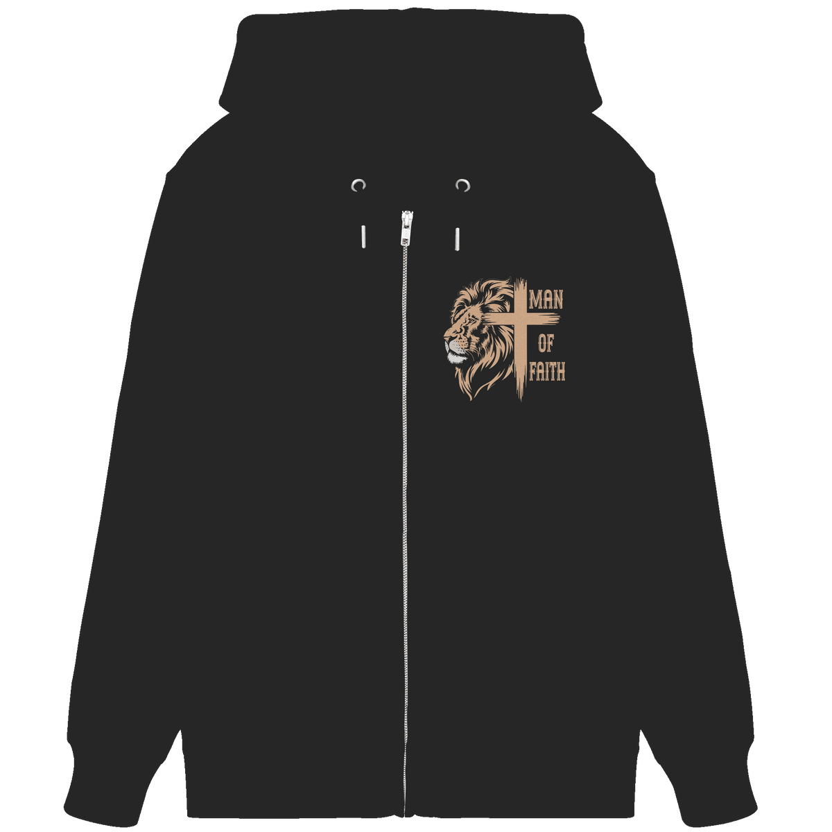 Man of Faith | Christliche Designs - Organic Zipper - Jacken/ Zipper - Black - GfoitMa