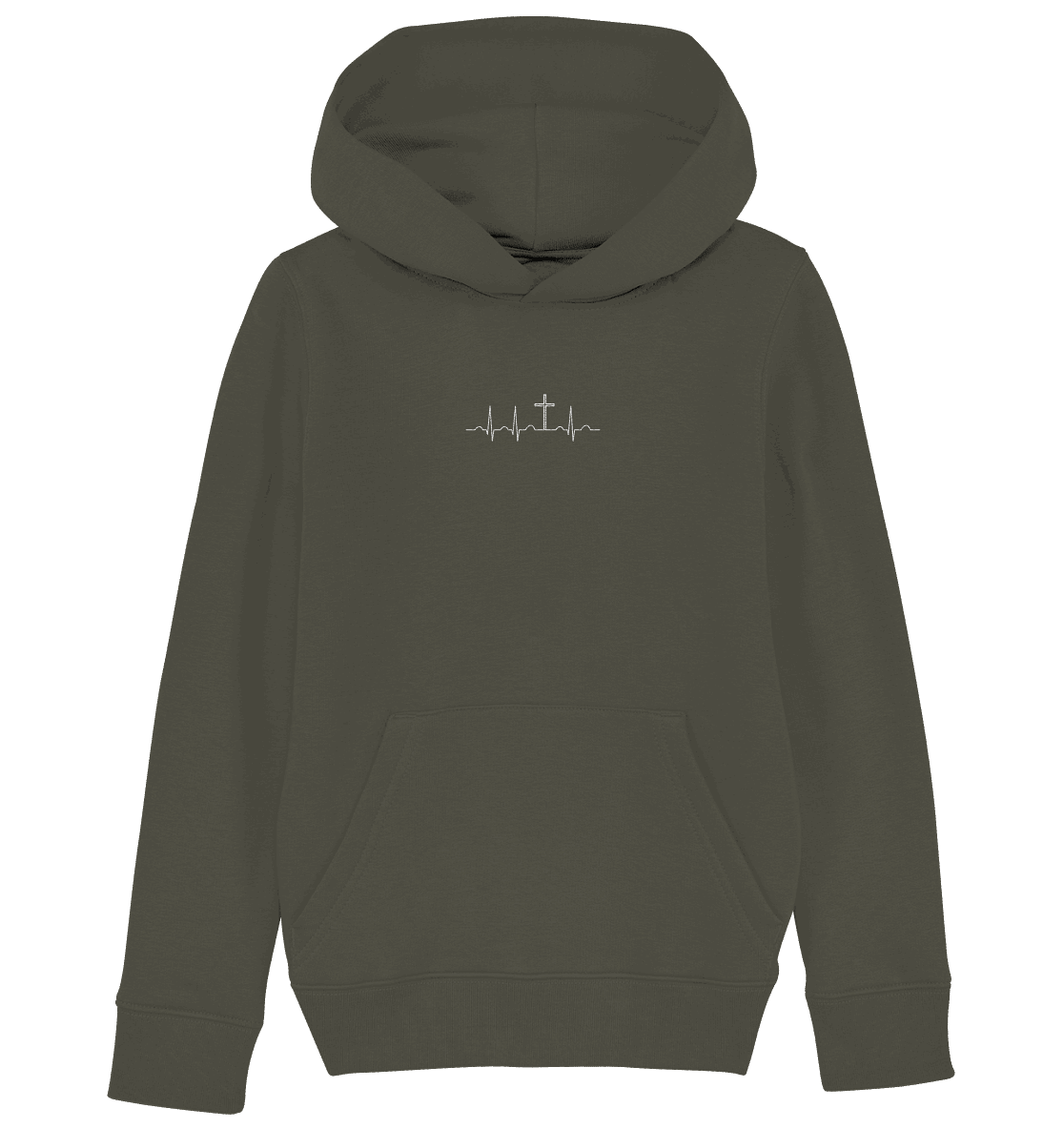 Mein Herz schlägt für Jesus - Kids Organic Hoodie (Stick) - Kids & Babys - Khaki - GfoitMa