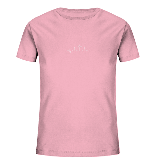 Mein Herz schlägt für Jesus - Kids Organic Shirt (Stick) - Kids & Babys - Cotton Pink - GfoitMa