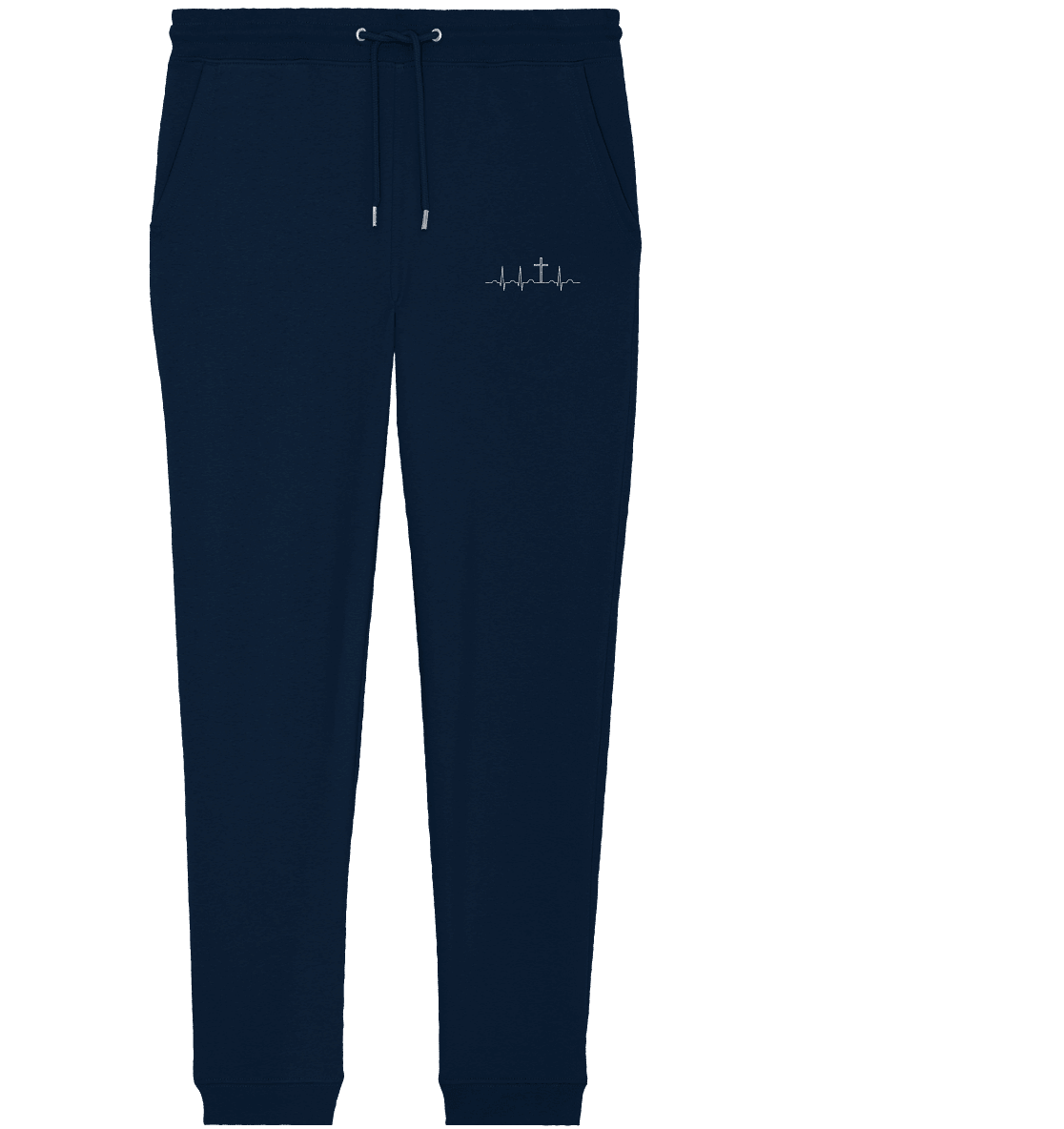 Mein Herz schlägt für Jesus - Organic Jogger Pants (Stick) - Hosen - French Navy - GfoitMa