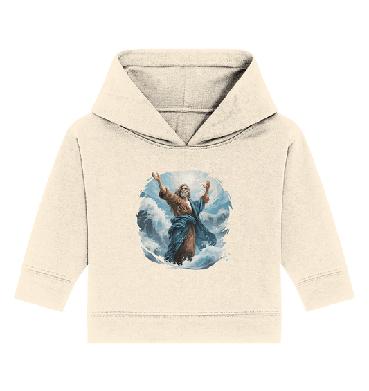 Moses – Glaube, der das Meer teilt | Christliche Kleidung - Baby Organic Hoodie - Kids & Babys - Natural Raw - GfoitMa
