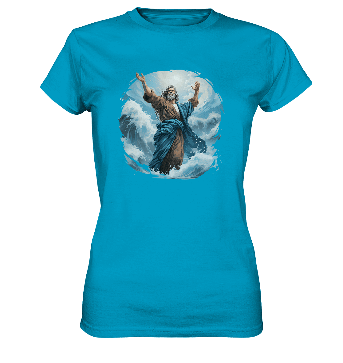 Moses – Glaube, der das Meer teilt | Christliche Kleidung - Ladies Premium Shirt - Lady-Shirts - Atoll - GfoitMa