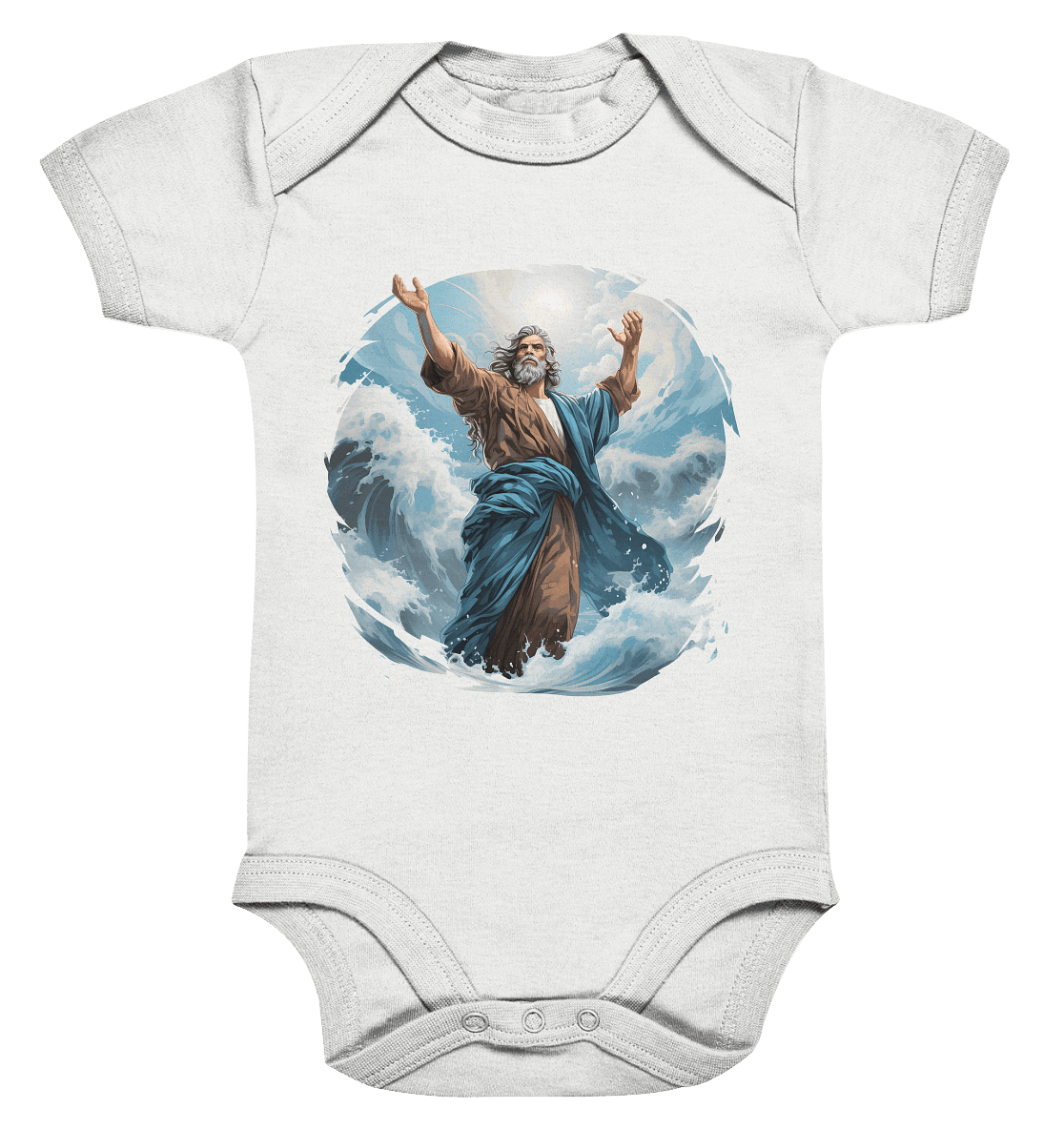 Moses – Glaube, der das Meer teilt | Christliche Kleidung - Organic Baby Bodysuit - Kids & Babys - White - GfoitMa