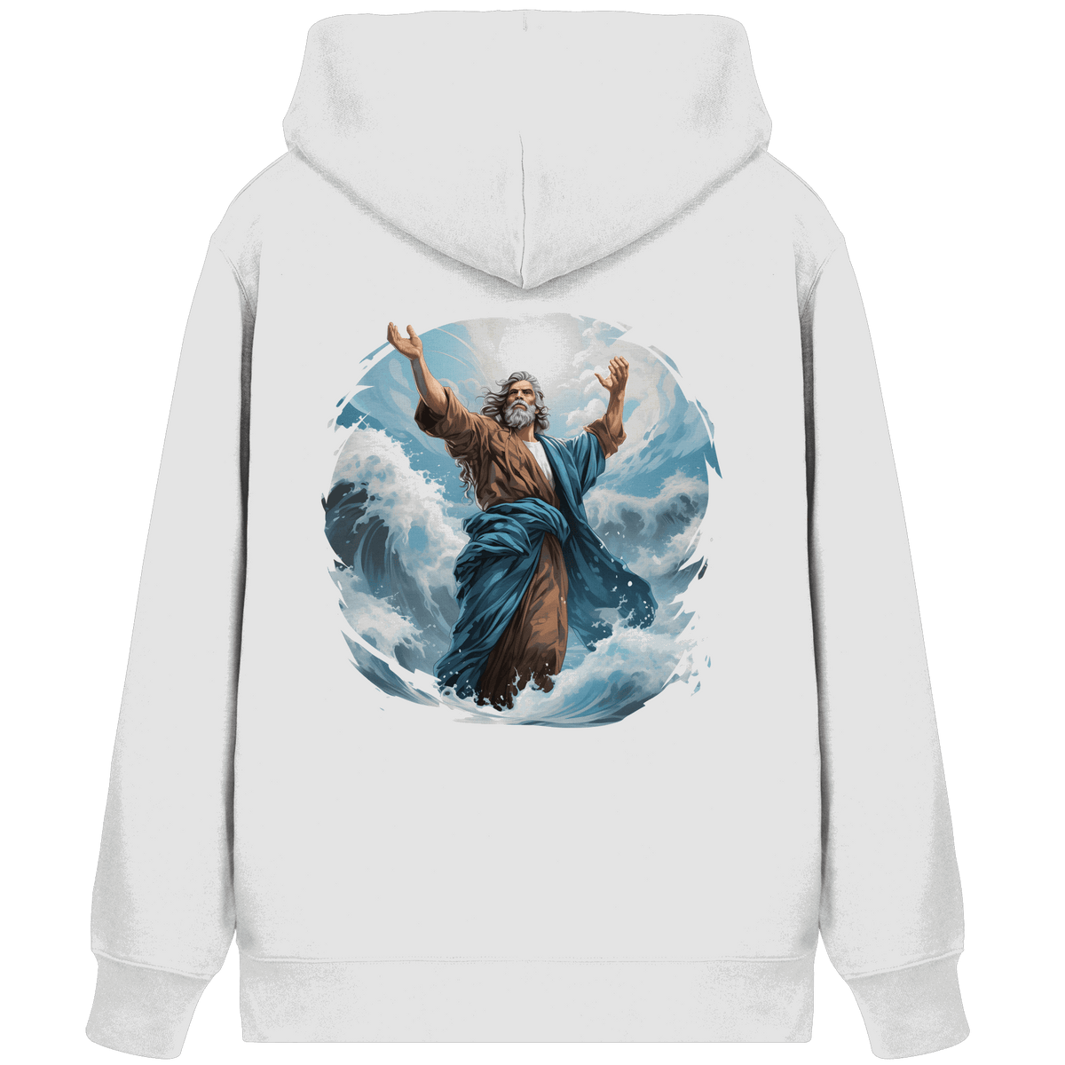 Moses – Glaube, der das Meer teilt | Christliche Kleidung - Organic Zipper - Jacken/ Zipper - White - GfoitMa