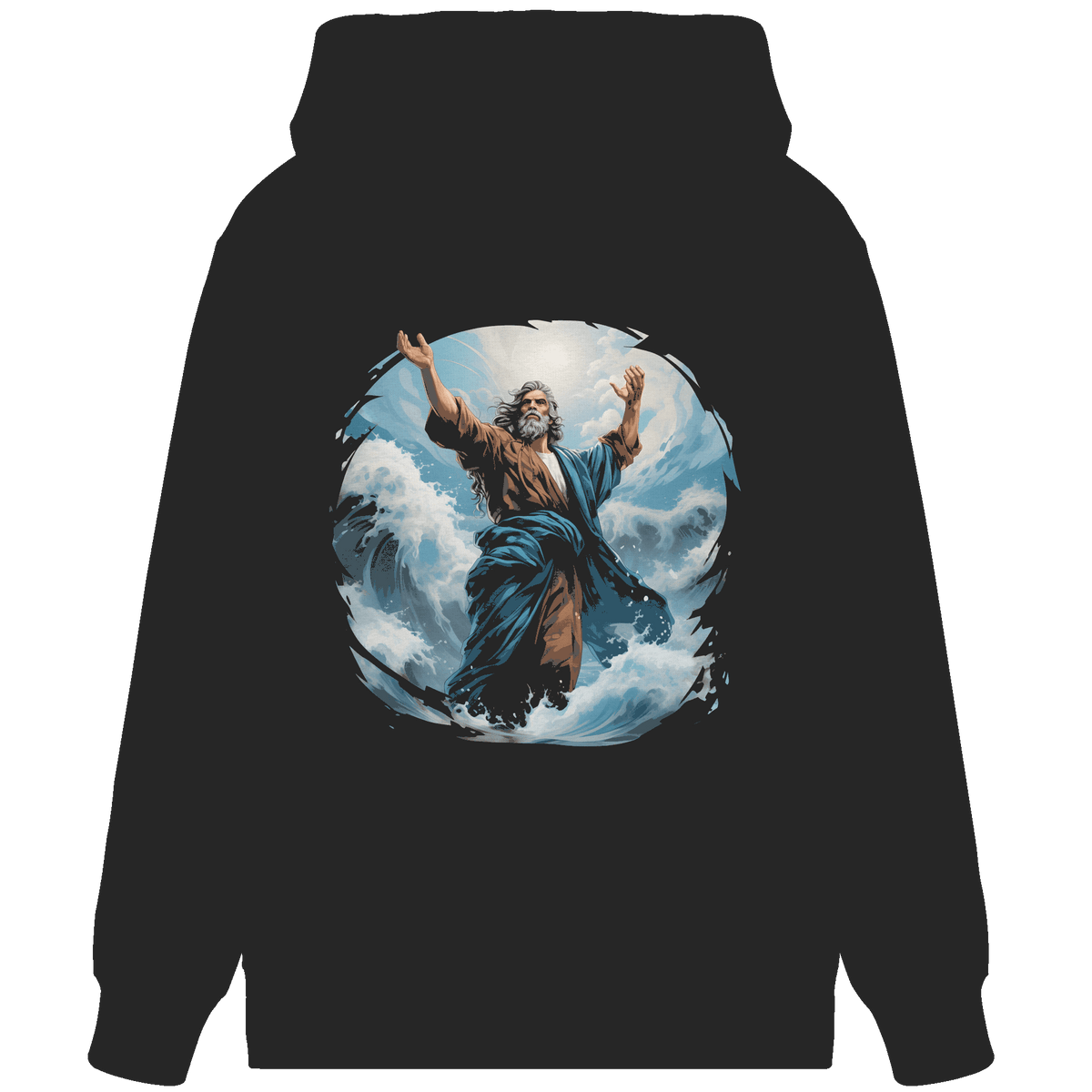 Moses – Glaube, der das Meer teilt | Christliche Kleidung - Organic Zipper - Jacken/ Zipper - Black - GfoitMa