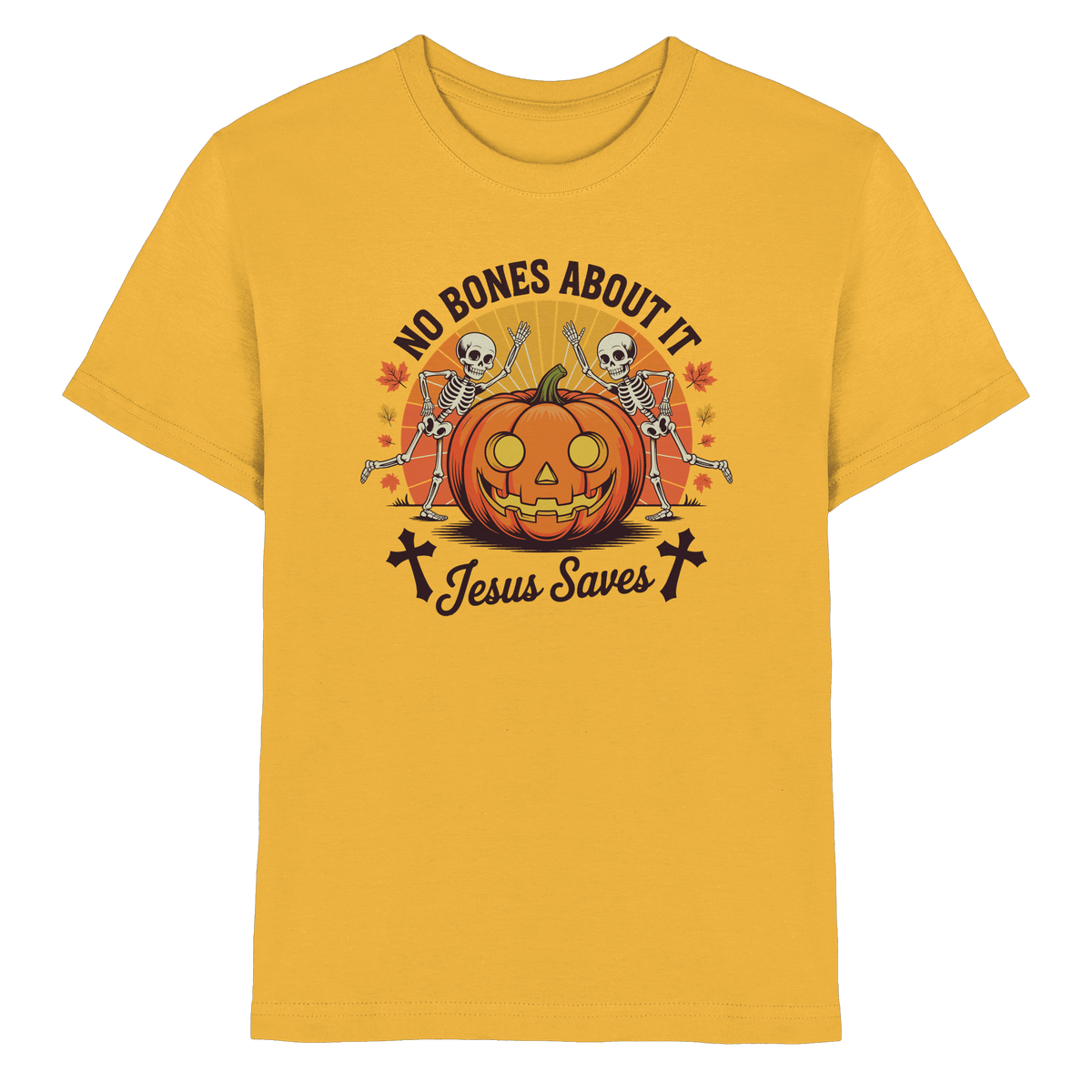 No Bones About It – Jesus Saves | Christliche Kleidung & Geschenke zu Halloween - Kids Premium Shirt - Kids & Babys - Gold - GfoitMa