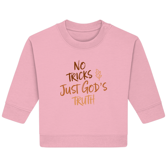 No Tricks – Just God’s Truth | Christliche Kleidung & Geschenke im Retro-Design für Herbst & Halloween - Baby Organic Sweatshirt - Kids & Babys - Natural Raw - GfoitMa
