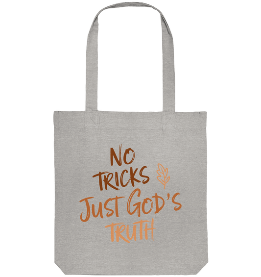 No Tricks – Just God’s Truth | Christliche Kleidung & Geschenke im Retro-Design für Herbst & Halloween - Organic Tote-Bag - Taschen - Heather Grey - GfoitMa