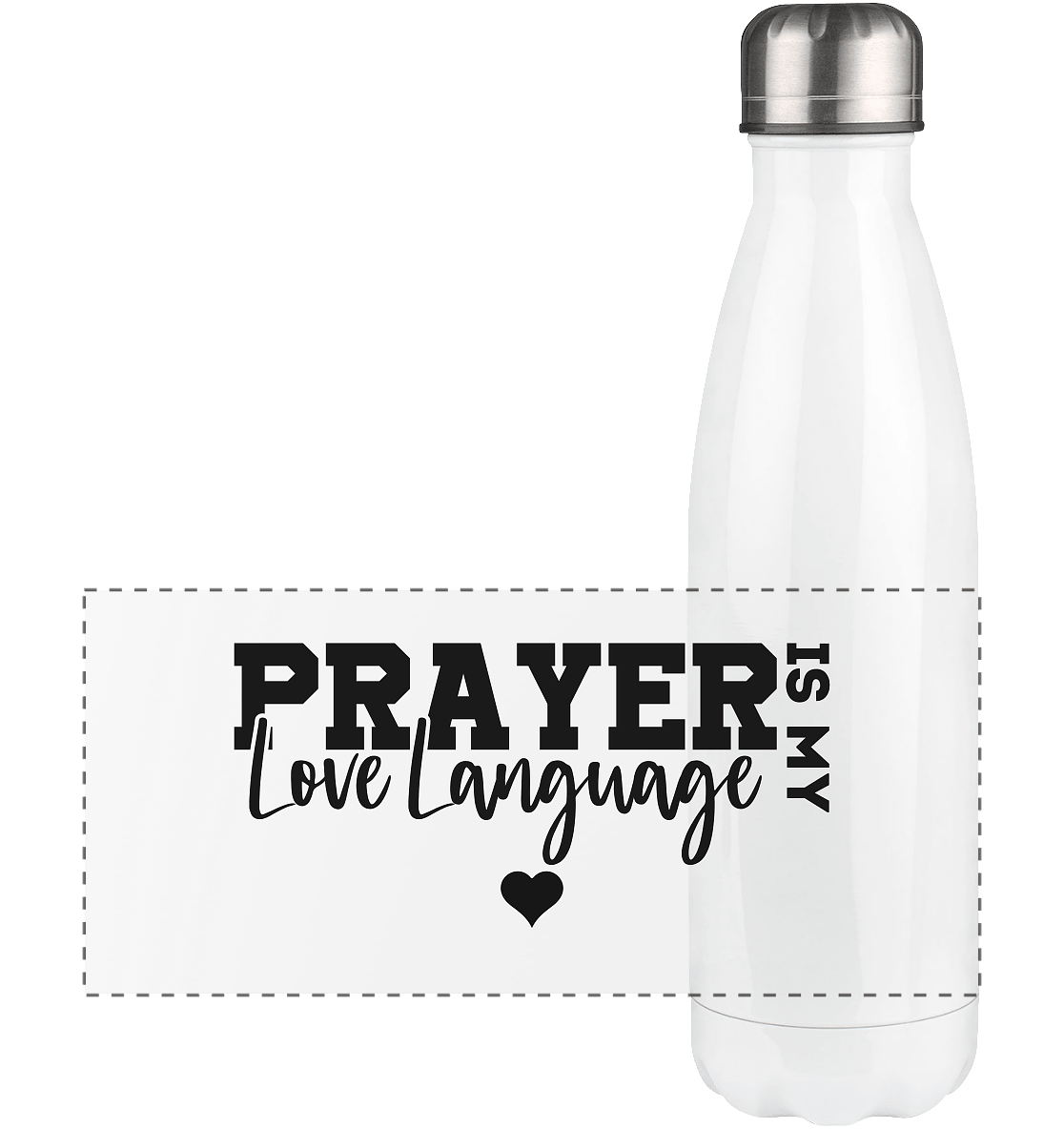 Prayer Is My Love Language – Christliche Kleidung mit Statement - Panorama Thermoflasche 500ml - Trinkgefäße - White - GfoitMa