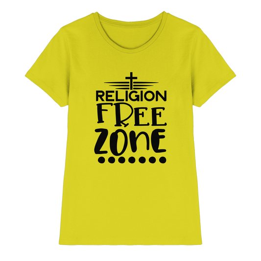 Religion Free Zone | Christliche Kleidung & Geschenke mit Botschaft - Ladies Premium Shirt - Lady-Shirts - Pixel Lime - GfoitMa