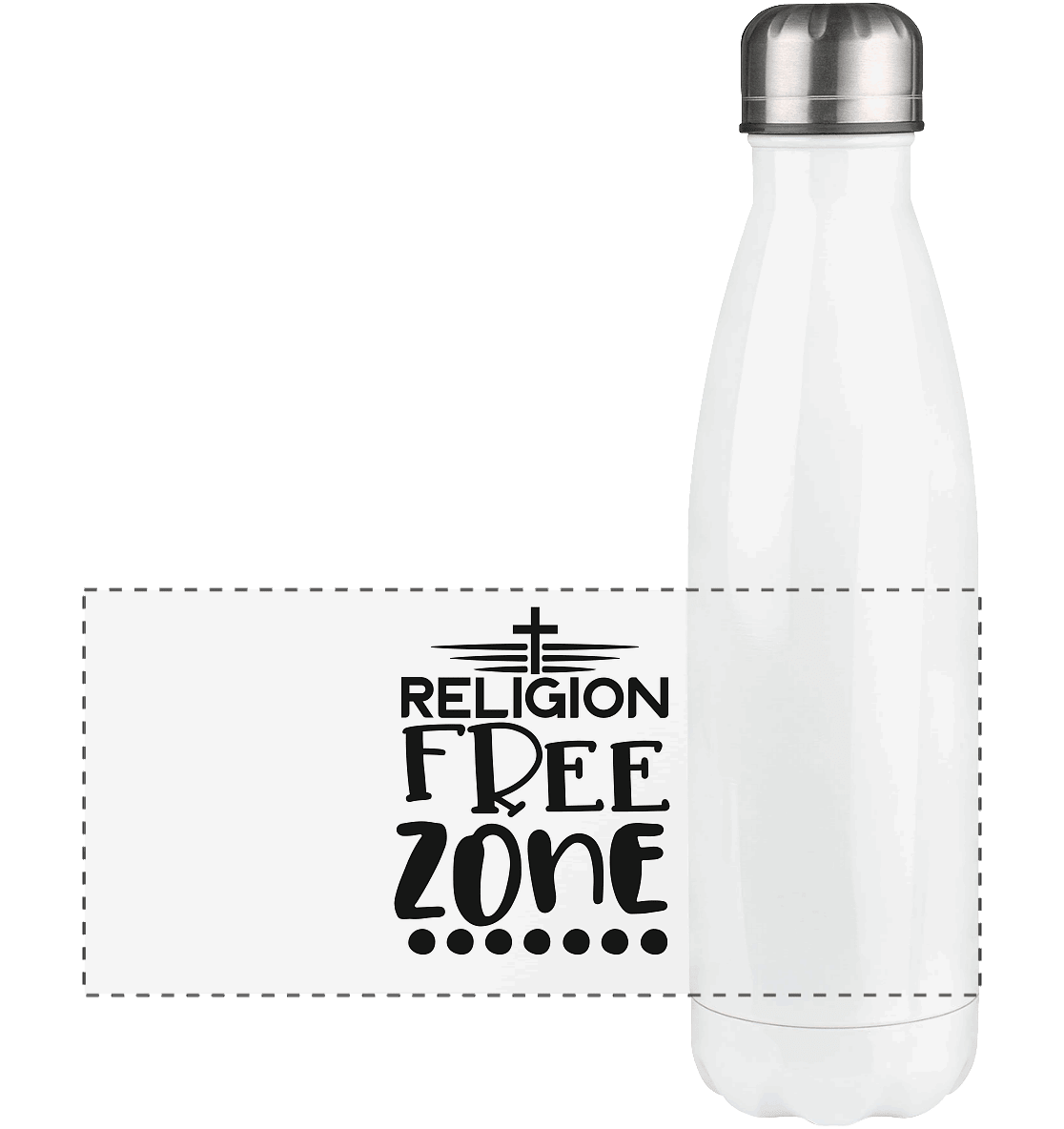 Religion Free Zone | Christliche Kleidung & Geschenke mit Botschaft - Panorama Thermoflasche 500ml - Trinkgefäße - White - GfoitMa