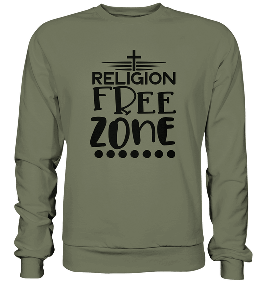 Religion Free Zone | Christliche Kleidung & Geschenke mit Botschaft - Premium Sweatshirt - Sweatshirts - Classic Olive - GfoitMa