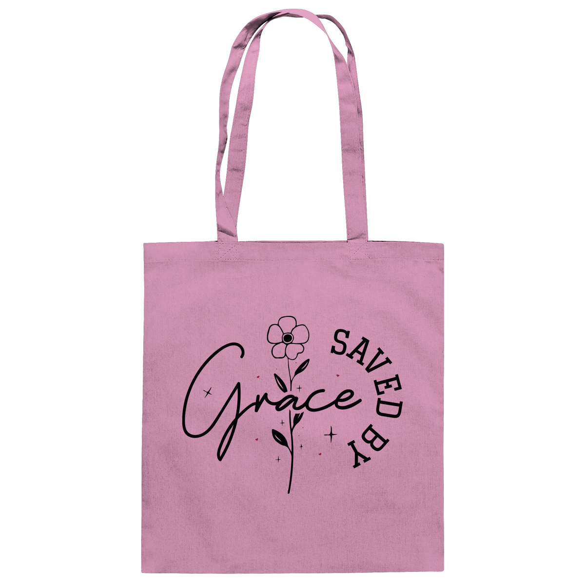 Saved by Grace – ein schlichtes Design mit tiefer Botschaft - Baumwolltasche - Taschen - Classic Pink - GfoitMa