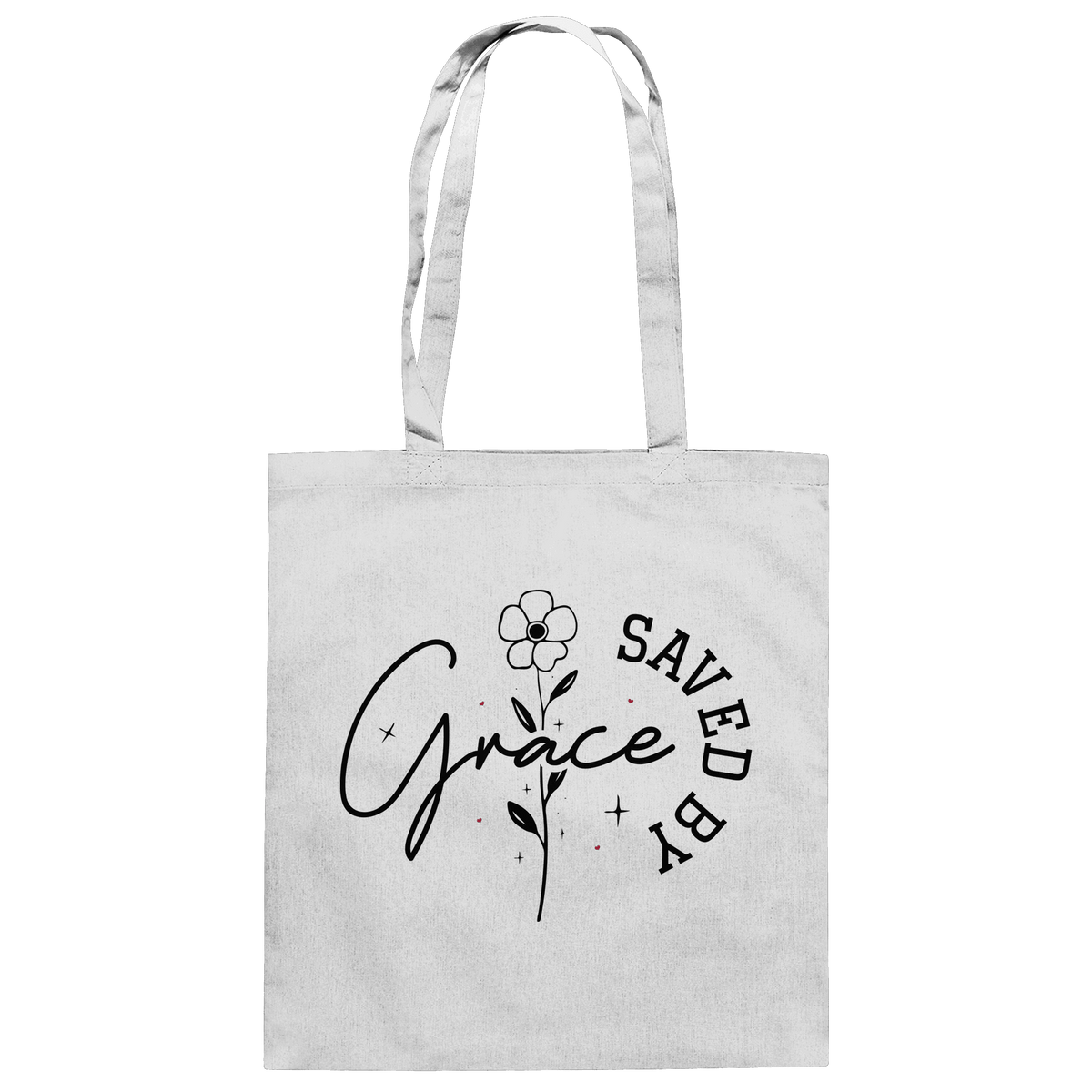 Saved by Grace – ein schlichtes Design mit tiefer Botschaft - Baumwolltasche - Taschen - White - GfoitMa