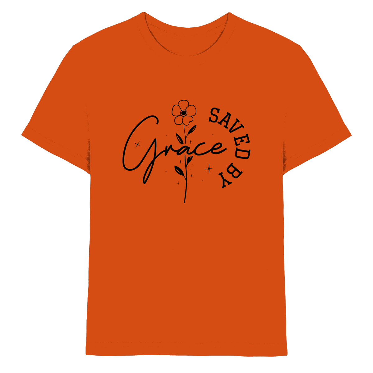 Saved by Grace – ein schlichtes Design mit tiefer Botschaft - Kids Premium Shirt - Kids & Babys - Orange - GfoitMa