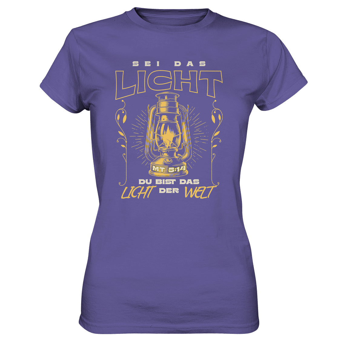 Sei das Licht – Du bist das Licht der Welt | Christliche Kleidung - Ladies Premium Shirt - Lady-Shirts - Millenial Lilac - GfoitMa