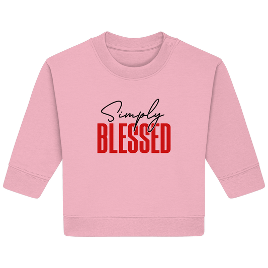 Simply Blessed | Christliches Design mit klarer Botschaft - Baby Organic Sweatshirt - Kids & Babys - Natural Raw - GfoitMa