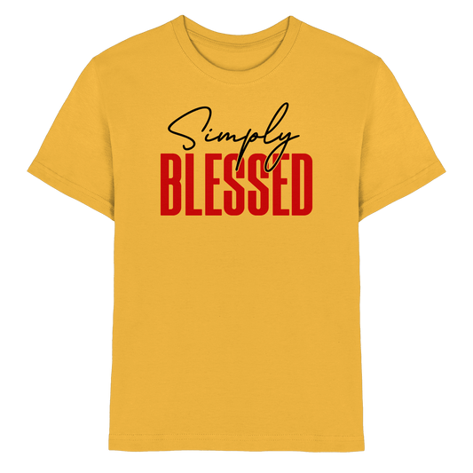 Simply Blessed | Christliches Design mit klarer Botschaft - Kids Premium Shirt - Kids & Babys - Gold - GfoitMa