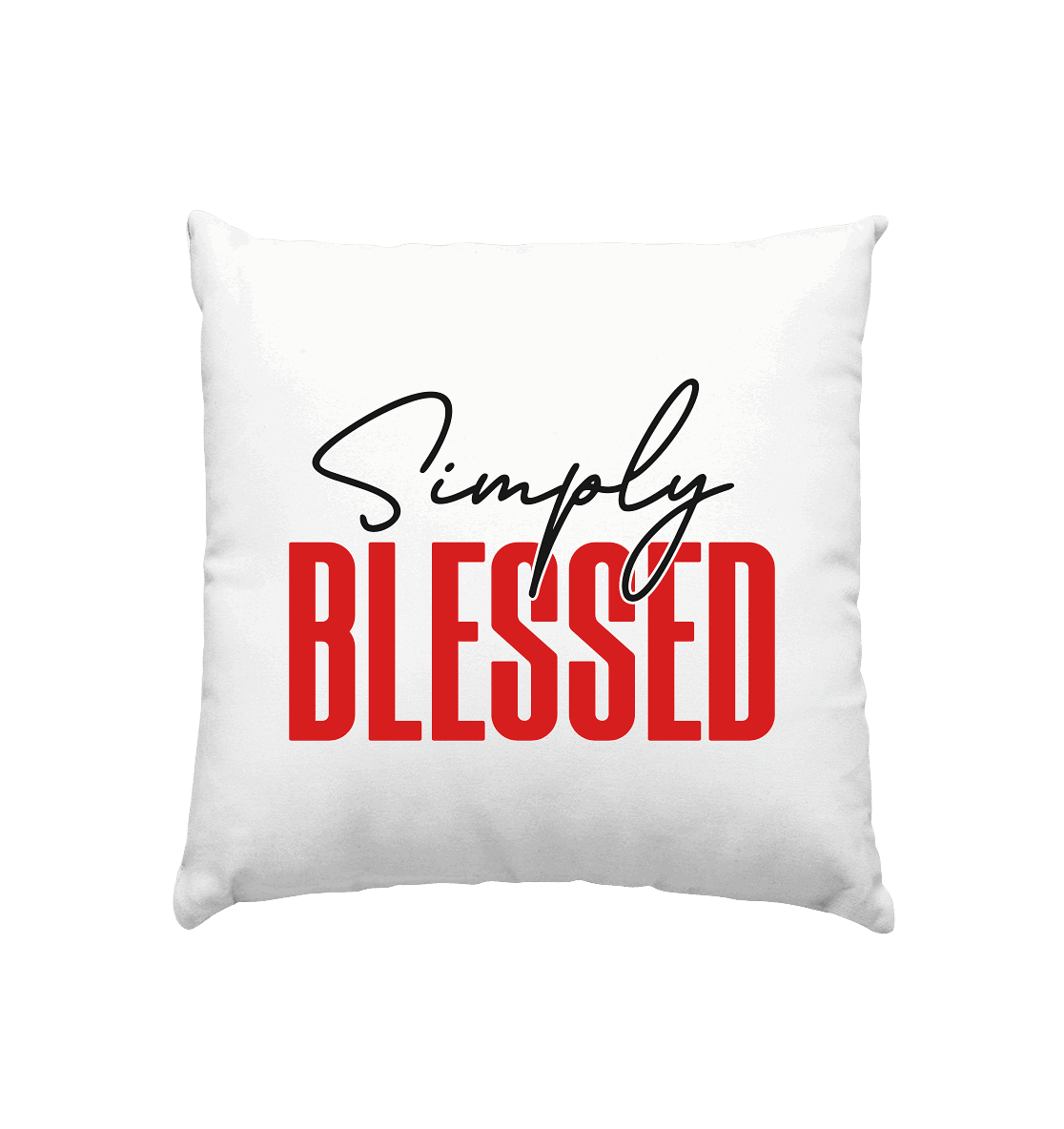 Simply Blessed | Christliches Design mit klarer Botschaft - Kissen 40x40cm - Home & Living - Weiss satiniert - GfoitMa