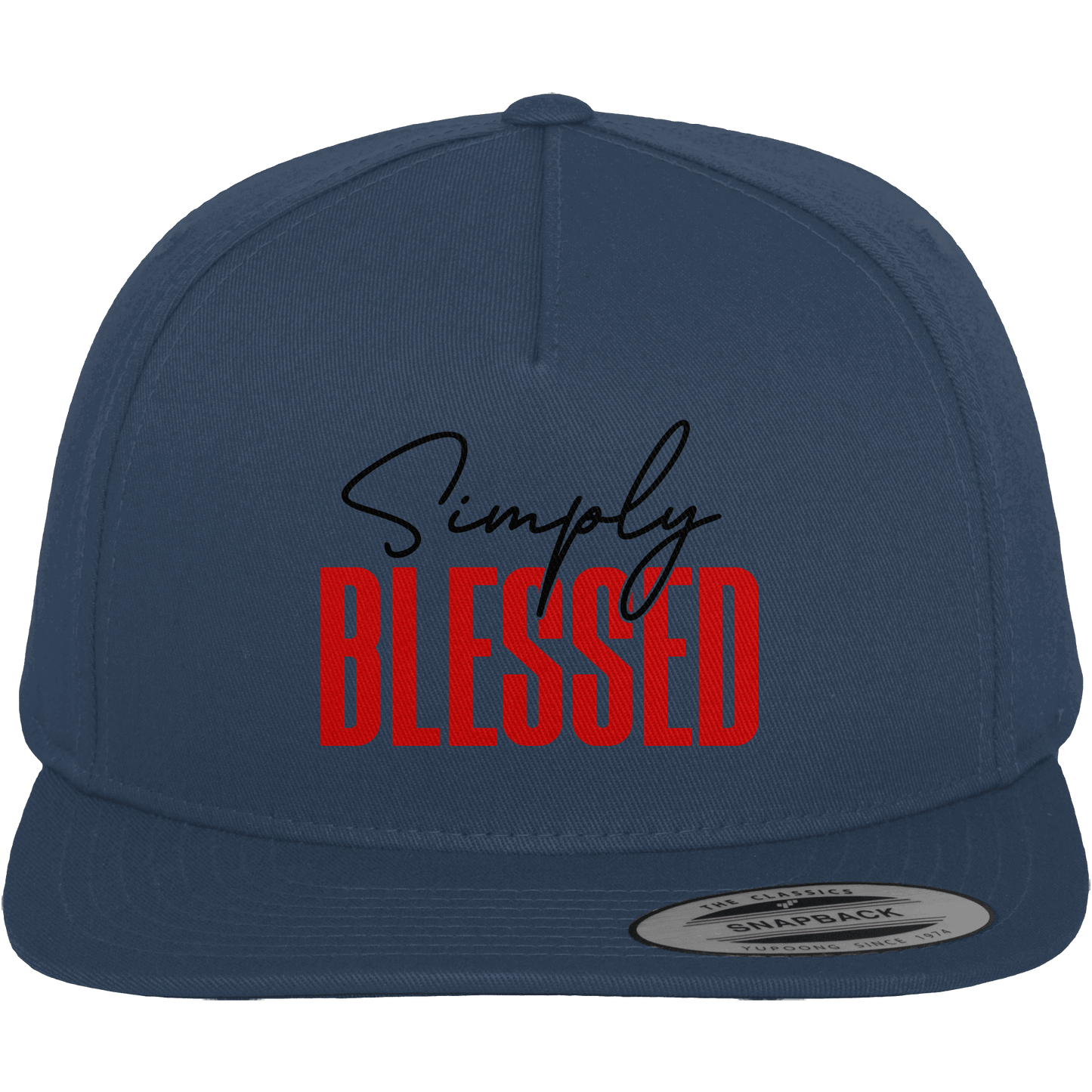 Simply Blessed | Christliches Design mit klarer Botschaft - Premium Snapback - Kappen & Mützen - Navy / Green - GfoitMa