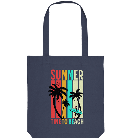 Summer Time to Beach – Sonne, Sand & Lebensfreude - Organic Tote-Bag - Taschen - Midnight Blue - GfoitMa