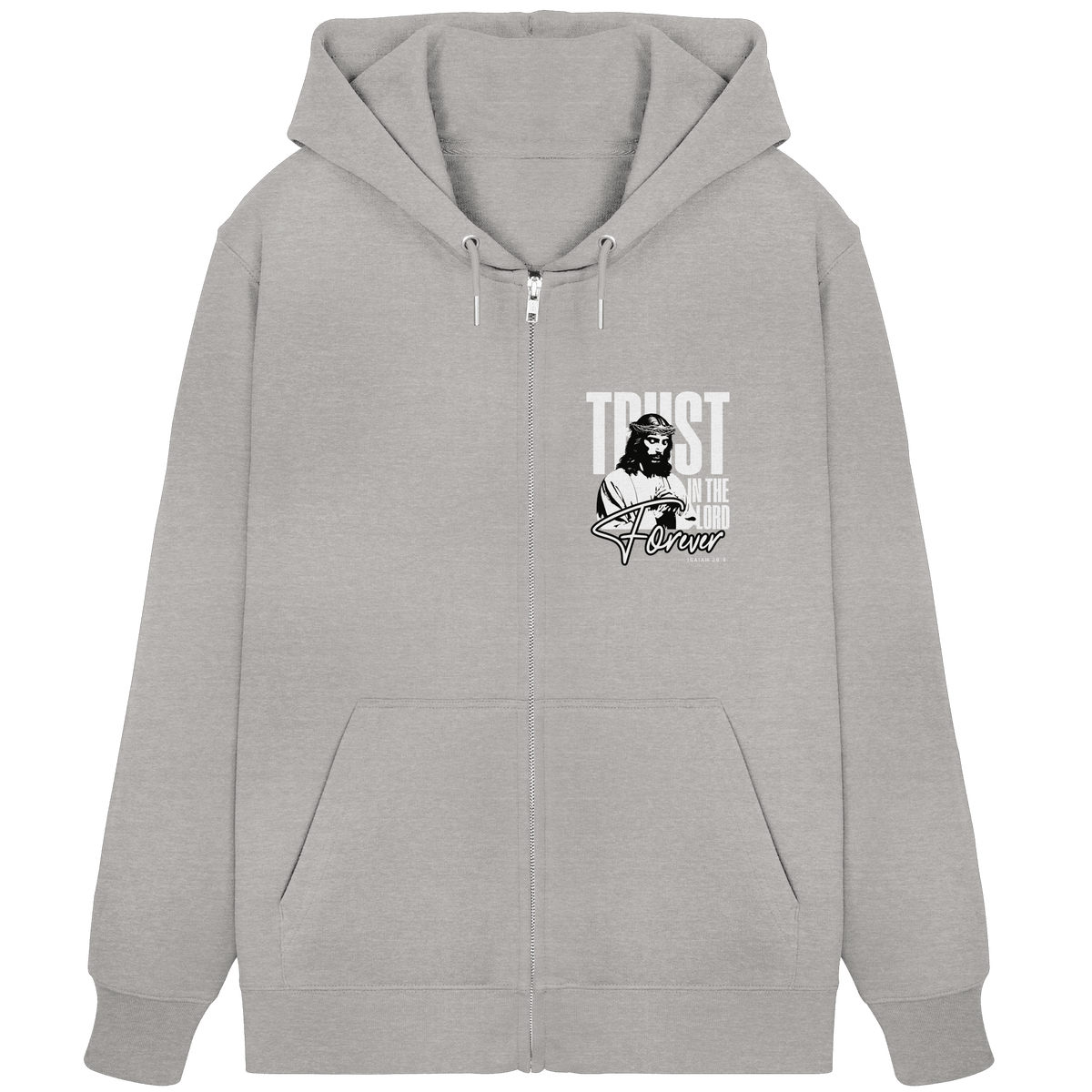 Trust in the Lord Forever – Eine Botschaft des unerschütterlichen Glaubens - Organic Zipper - Jacken/ Zipper - Heather Grey - GfoitMa