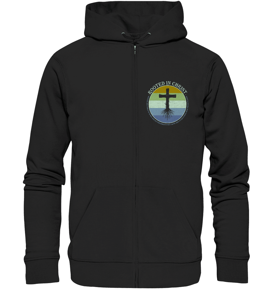 Verwurzelt in Christus | Christliche Kleidung - Zipper - Jacken/ Zipper - Black Pure - GfoitMa