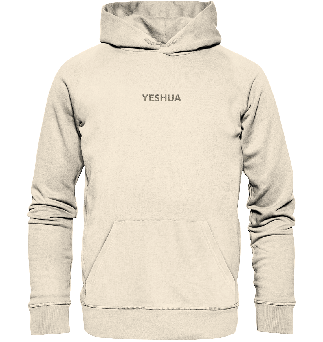 YESHUA – Der Name über allen Namen | Christliche Kleidung - Organic Hoodie (Stick) - Hoodies - Natural Raw - GfoitMa