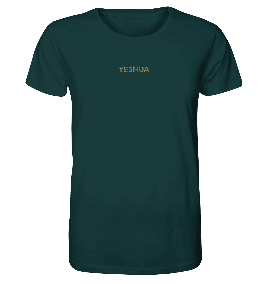 YESHUA – Der Name über allen Namen | Christliche Kleidung - Organic Shirt (Stick) - Unisex-Shirts - Glazed Green - GfoitMa