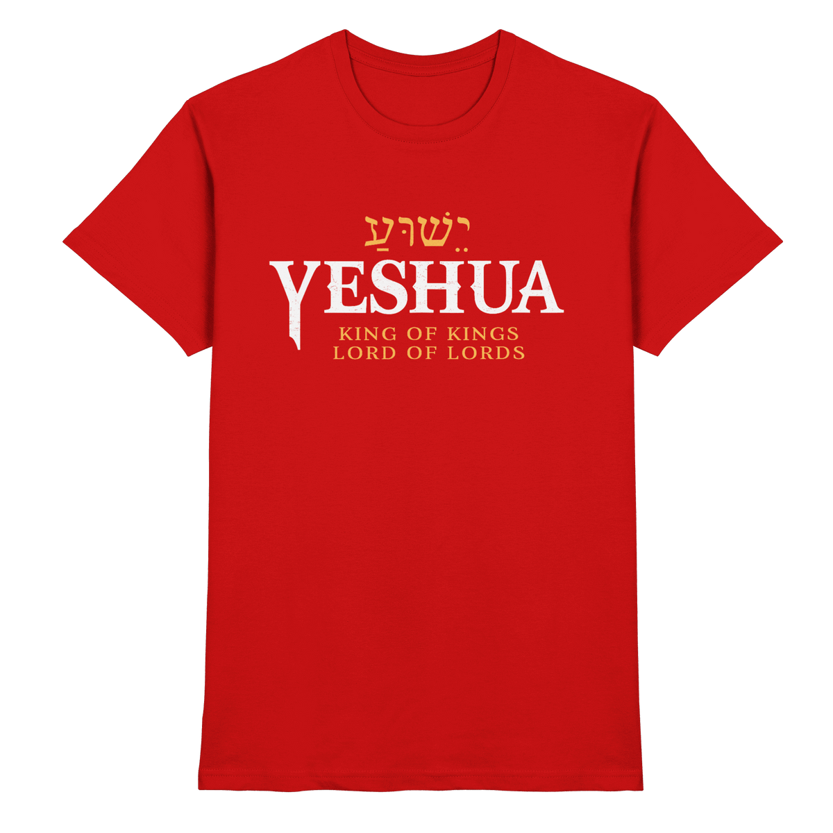 Yeshua – King of Kings, Lord of Lords | Christliches Design mit dem Namen Jesu - Premium Shirt - Unisex-Shirts - Red - GfoitMa
