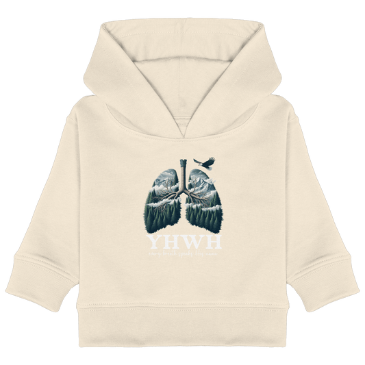 YHWH – Every Breath Speaks His Name | Atem des Lebens | Christliches Design - Baby Organic Hoodie - Kids & Babys - Natural Raw - GfoitMa