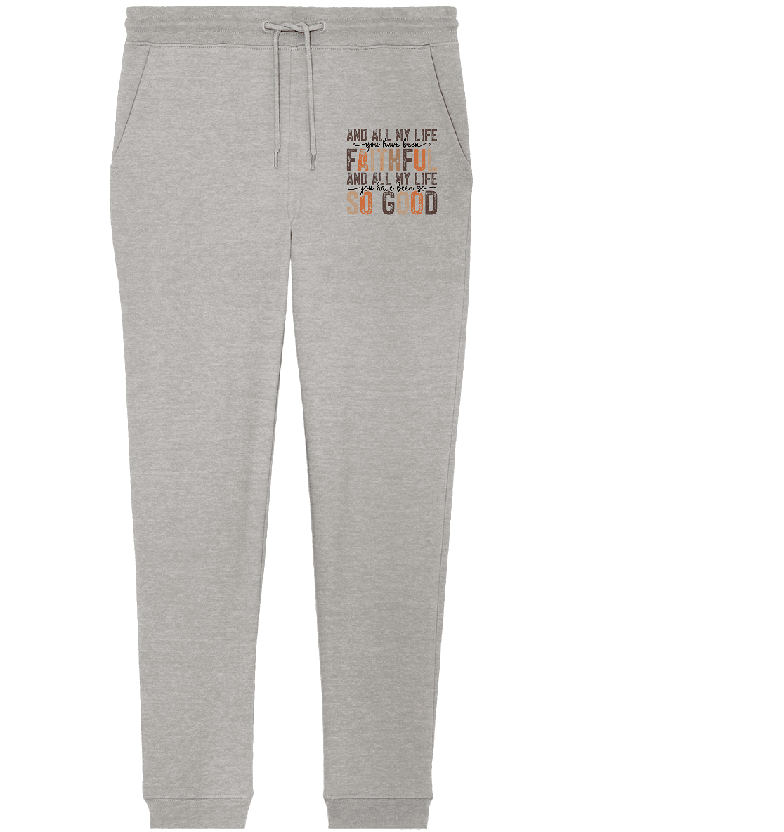 All My Life – Treue und Güte - Organic Jogger Pants - Hosen - Heather Grey - GfoitMa