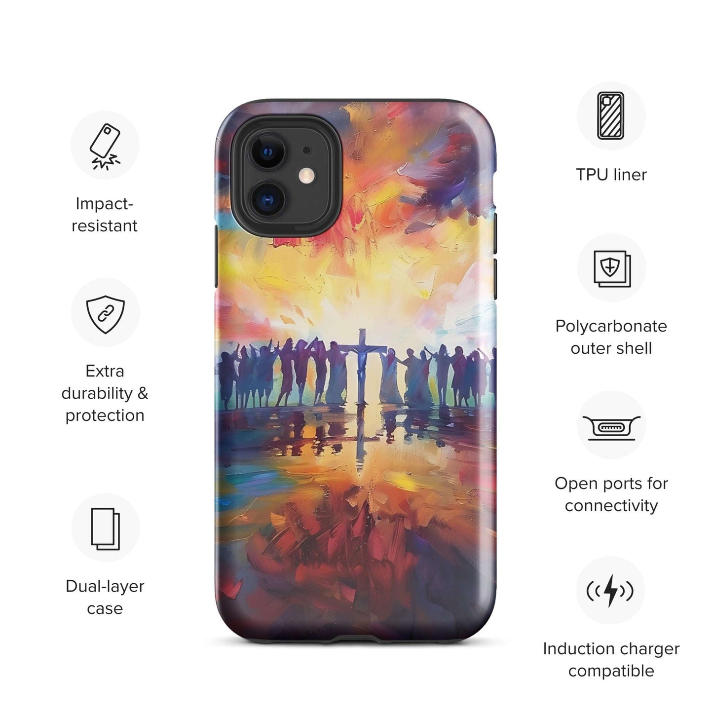 Am Kreuz vereint – Hoffnung für alle - Hardcase iPhone® Handyhülle - iPhone 11 - GfoitMa