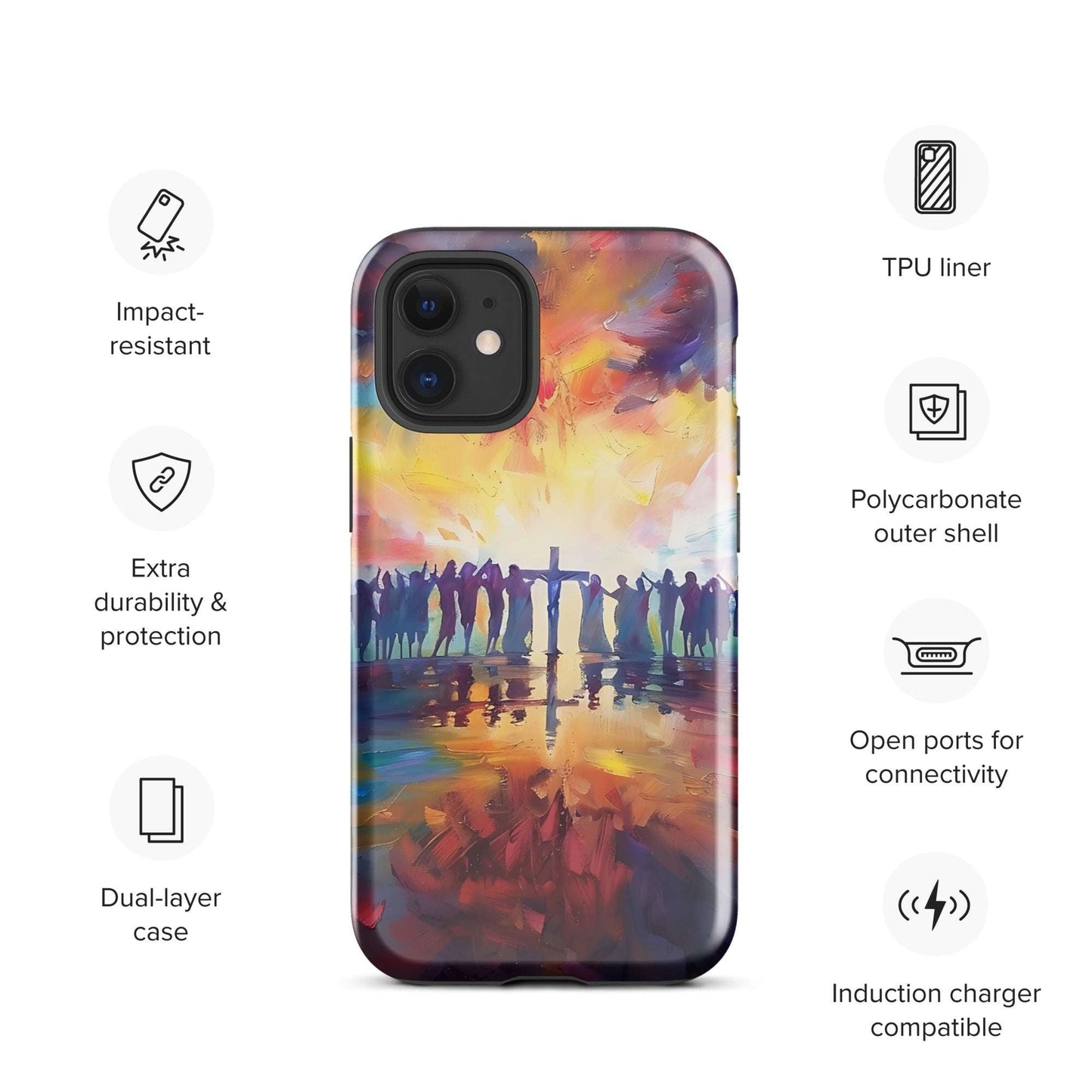 Am Kreuz vereint – Hoffnung für alle - Hardcase iPhone® Handyhülle - iPhone 12 mini - GfoitMa