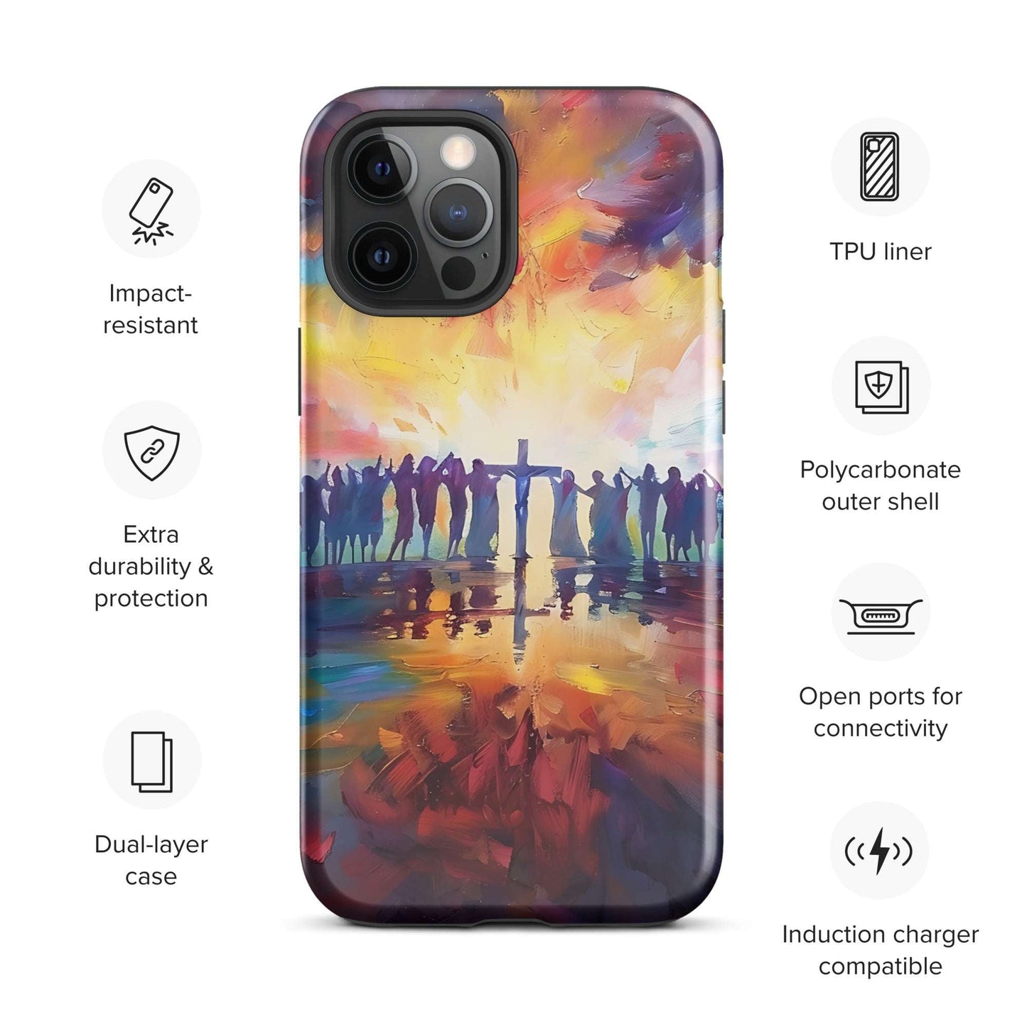 Am Kreuz vereint – Hoffnung für alle - Hardcase iPhone® Handyhülle - iPhone 12 Pro Max - GfoitMa