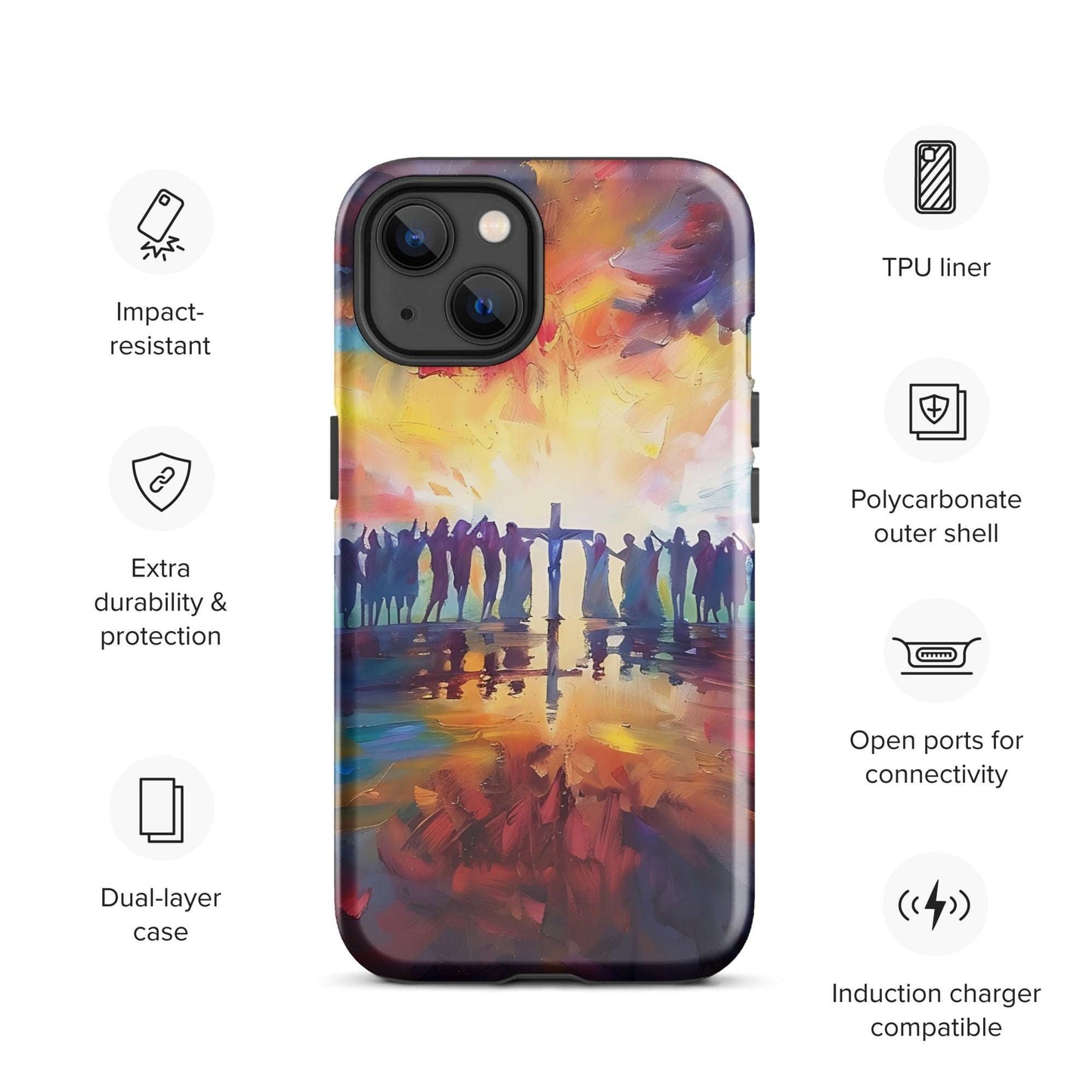 Am Kreuz vereint – Hoffnung für alle - Hardcase iPhone® Handyhülle - iPhone 13 - GfoitMa