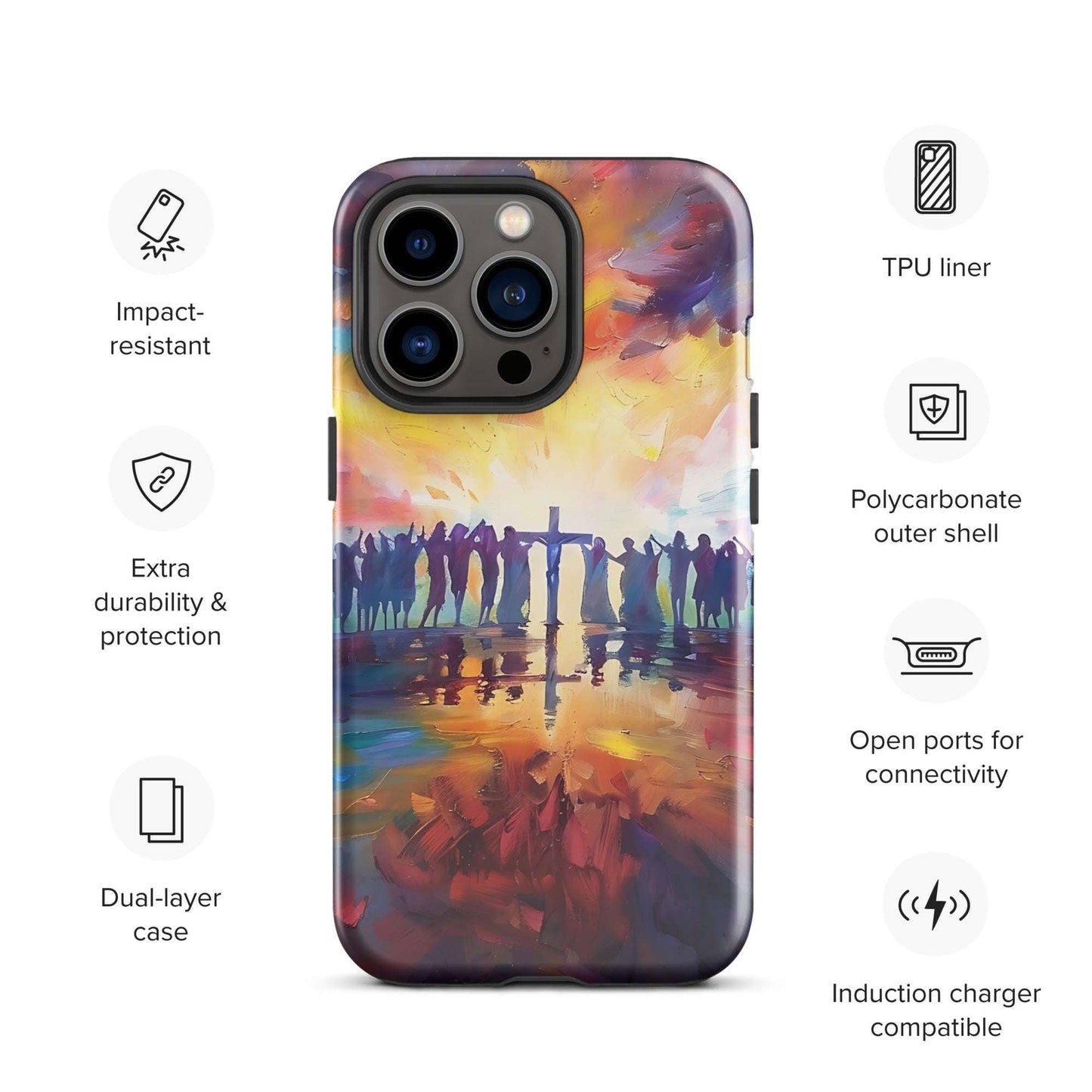 Am Kreuz vereint – Hoffnung für alle - Hardcase iPhone® Handyhülle - iPhone 13 Pro - GfoitMa
