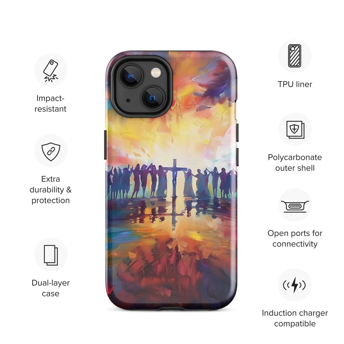 Am Kreuz vereint – Hoffnung für alle - Hardcase iPhone® Handyhülle - iPhone 14 - GfoitMa